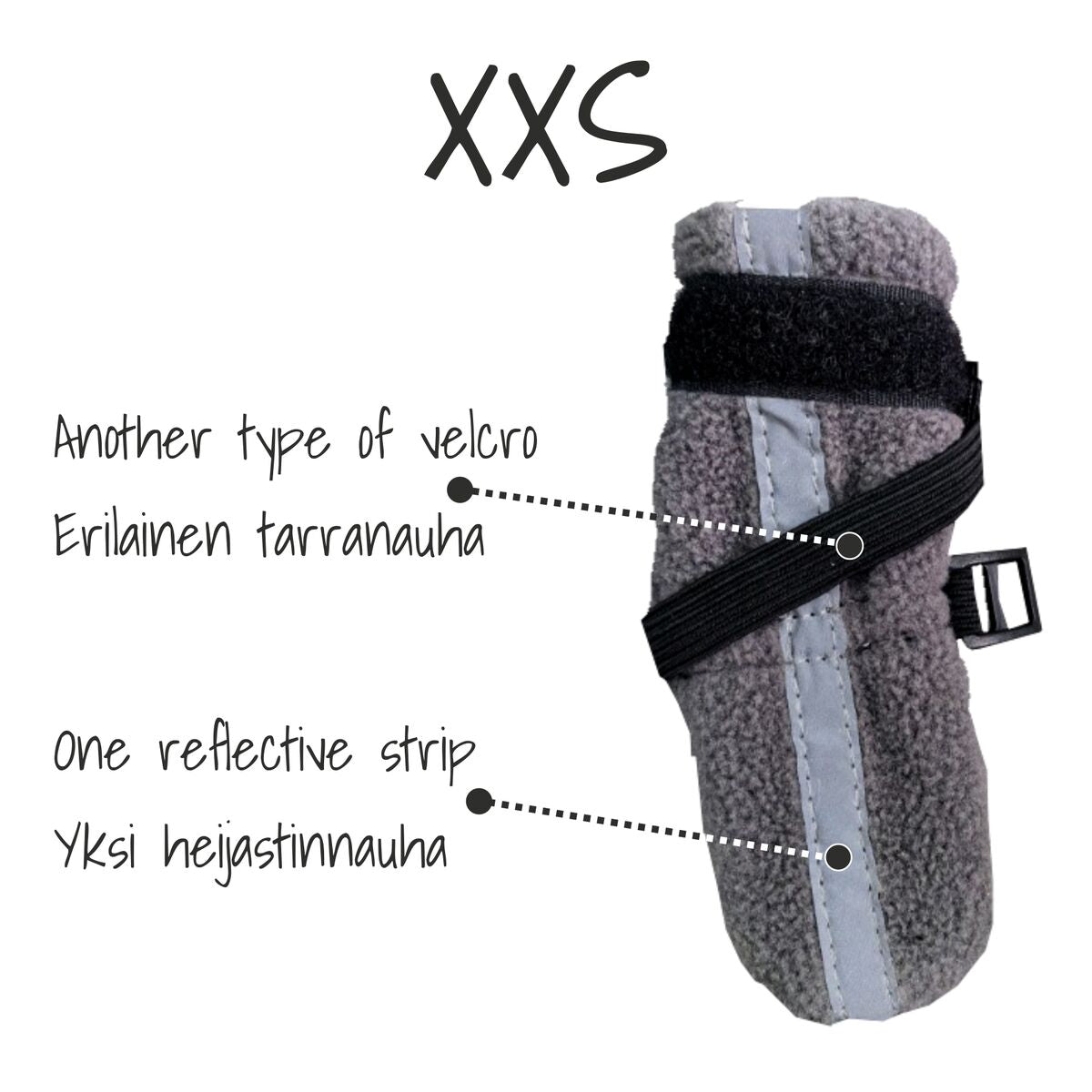 FINNERO Halla reflexiva fleecetossor grå 4-pack XXS för hundar