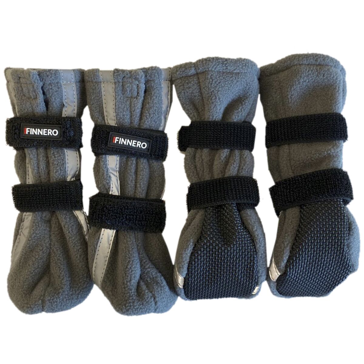 FINNERO Halla reflexiva fleecetossor grå 4-pack XXS för hundar