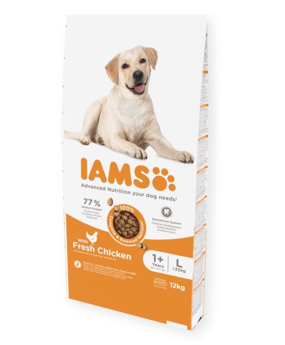 Iams Canine Adult Large Chicken Torrfoder Hund 12 kg
