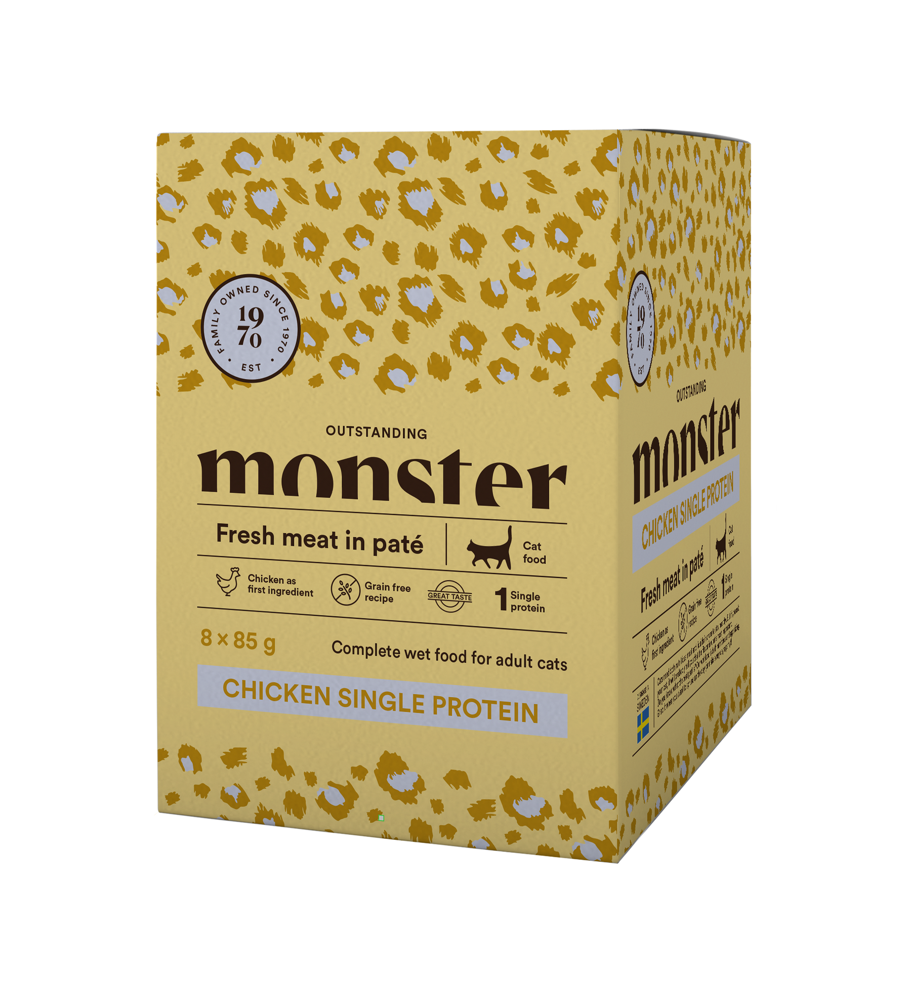 Monster Cat Pouches Adult Chicken 8 x 85 g för katter
