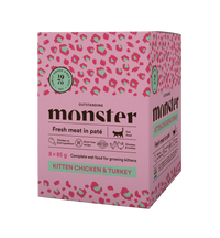 Monster Cat Pouches Kitten Chicken-Turkey 8 x 85 g för kattungar