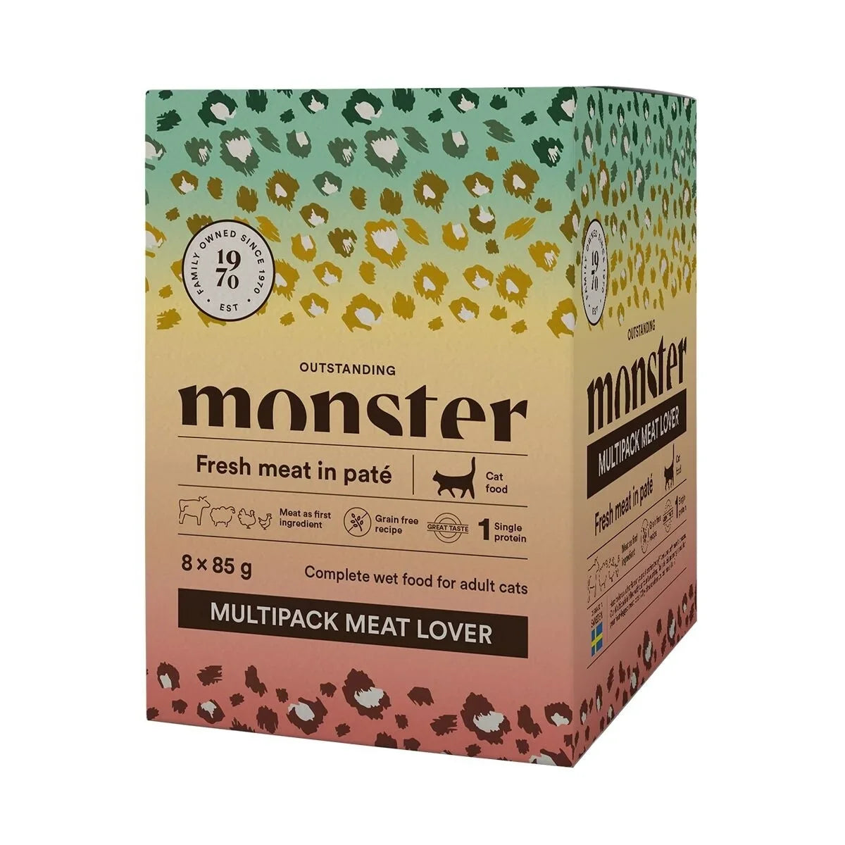 Monster Cat Pouches Adult Multipack Meat Lover 8 x 85 g