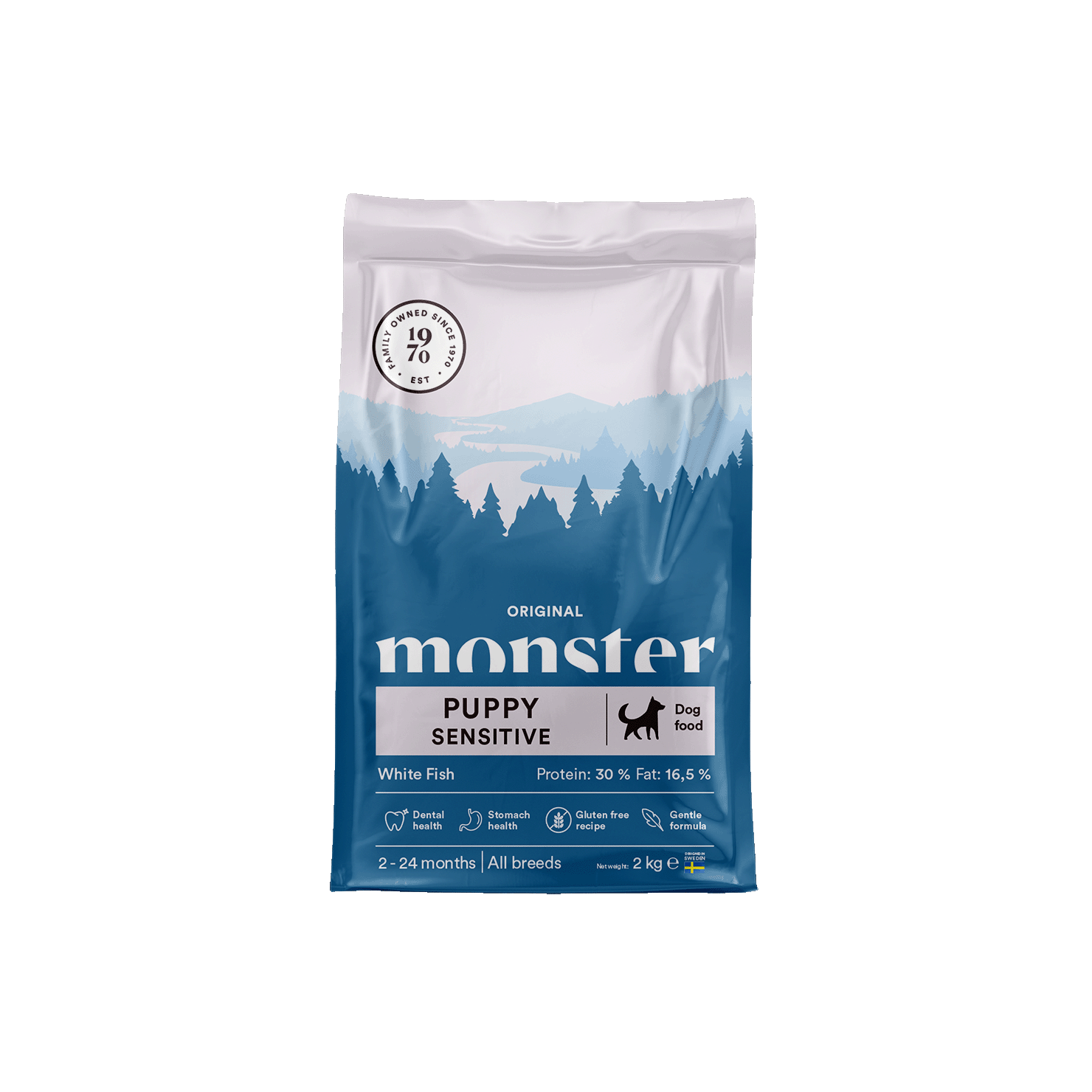Monster Dog Original Puppy Sensitive White Fish 2 kg för hundar