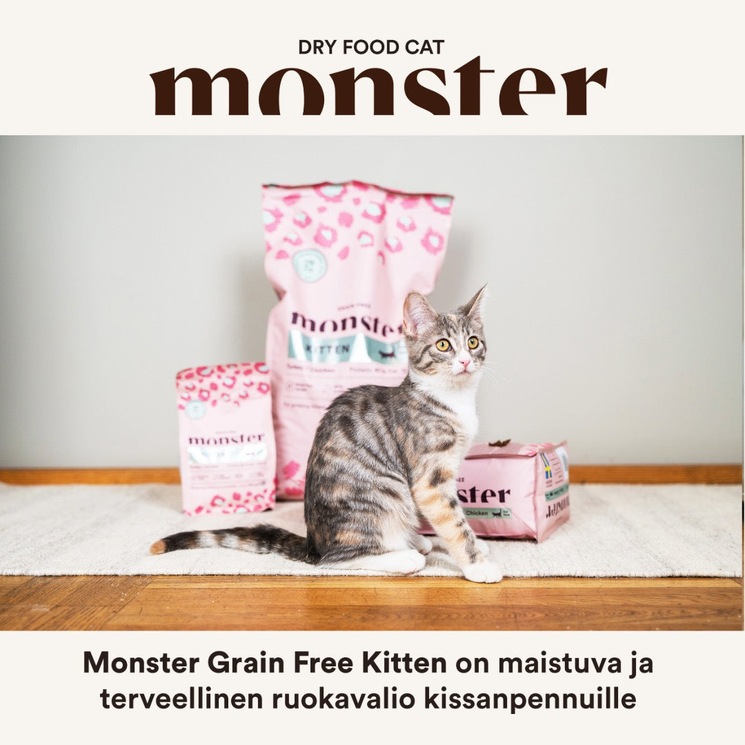 Monster Cat Grain Free Kitten Turkey-Chicken 2 kg för kattungar