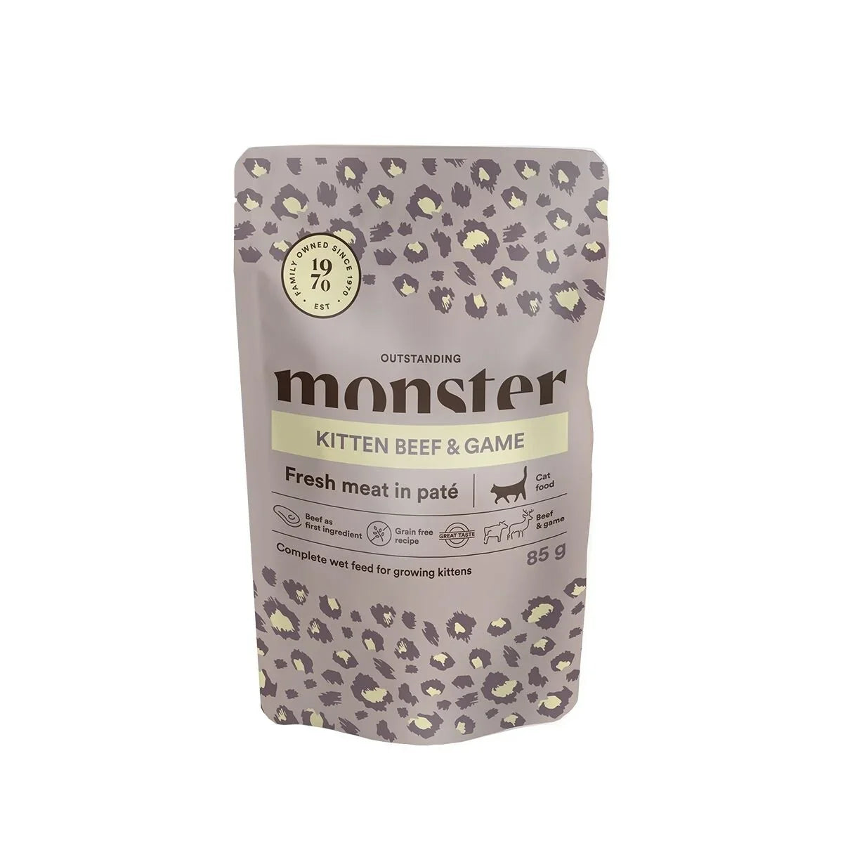 Monster Cat Pouches Kitten Beef-Game 85 g för kattungar