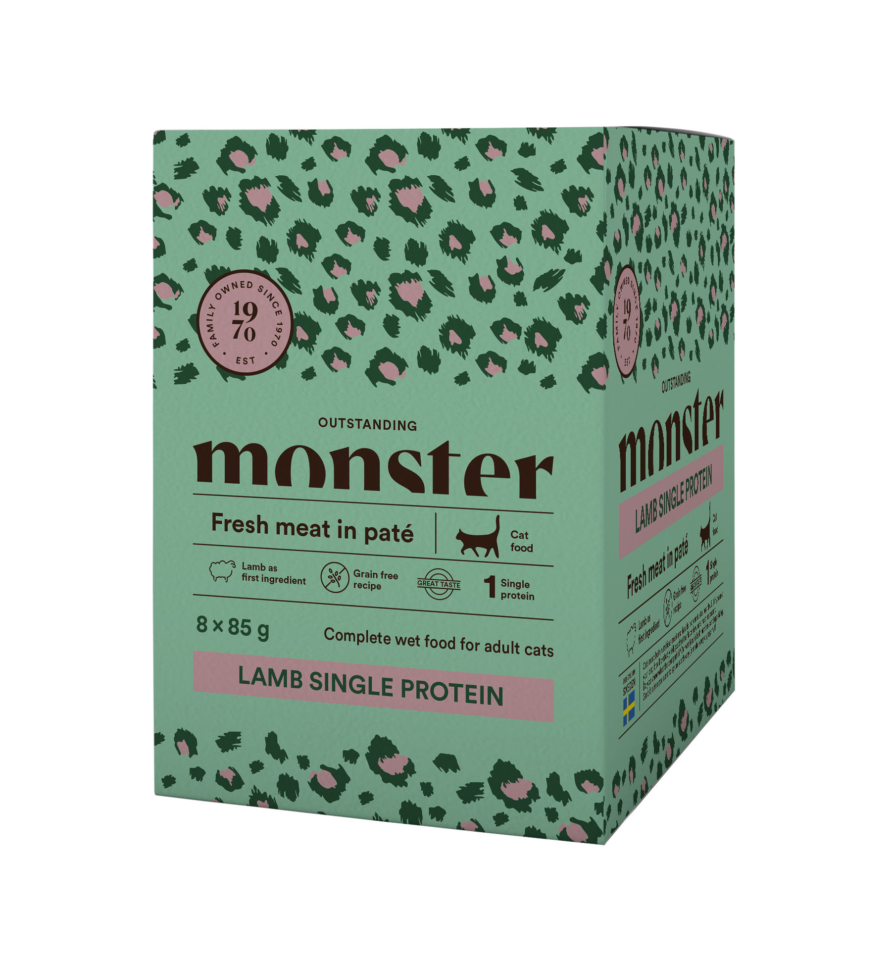 Monster Cat Pouches Adult Lamb Kattfoder 8 x 85 g