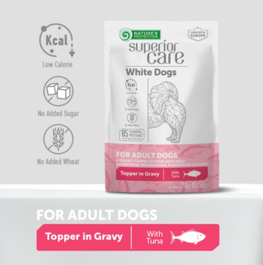 Nature's Protection Superior Care White Adult All Breeds tonfisk för hundar 24 x 70 g
