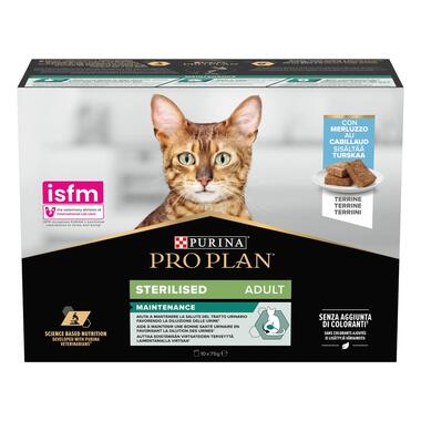 Purina Pro Plan Cat Adult Sterilised Cod Fish Maintenance Kattmat 10 x 75 g