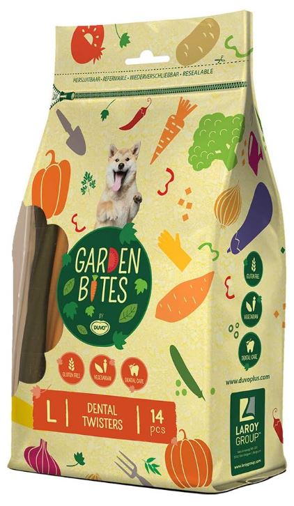 Duvo+ Garden Bites Dental Twisters Mix för hundar L 14 st 420 g