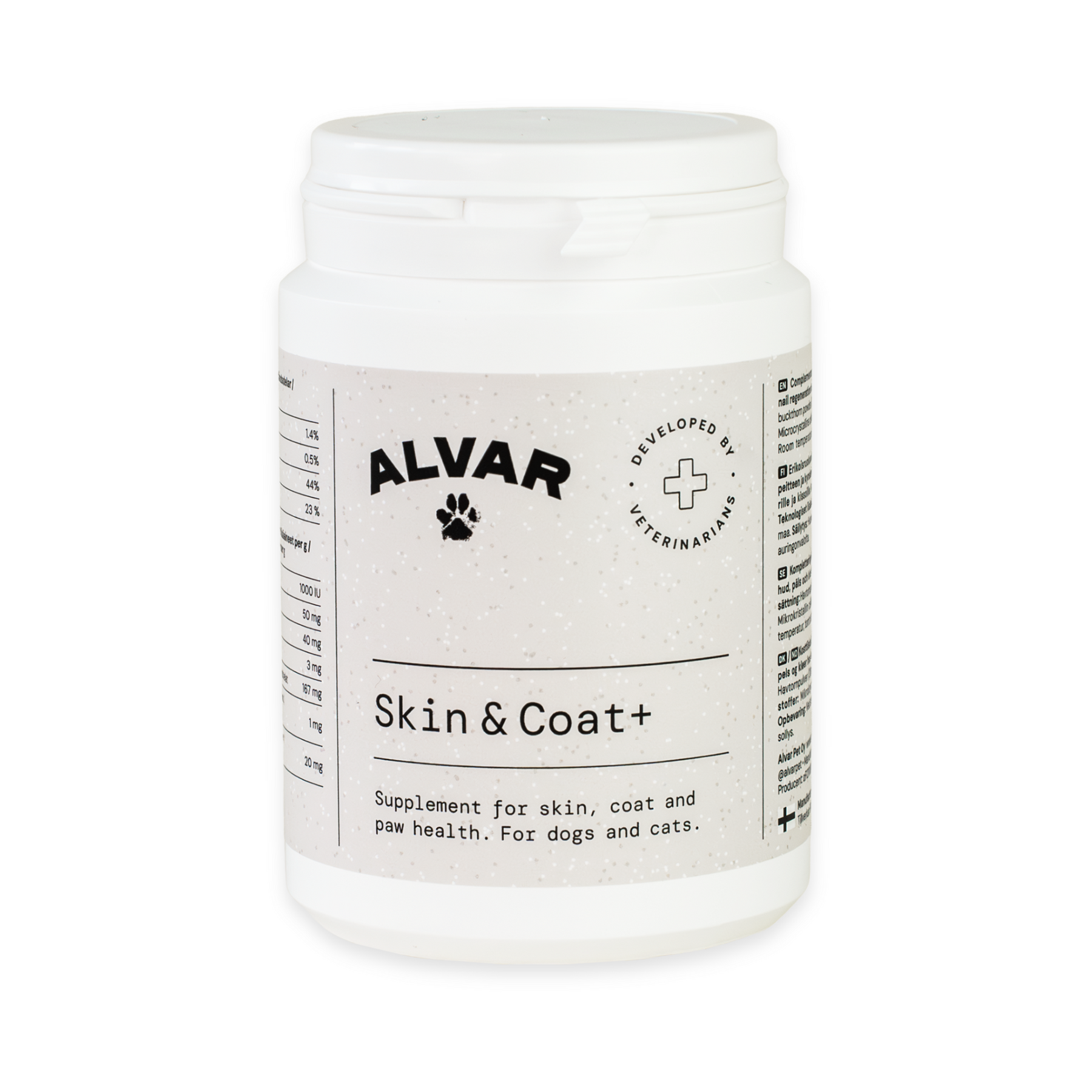 Alvar Pet Skin & Coat+ kosttillskott för hund och katt 140 g