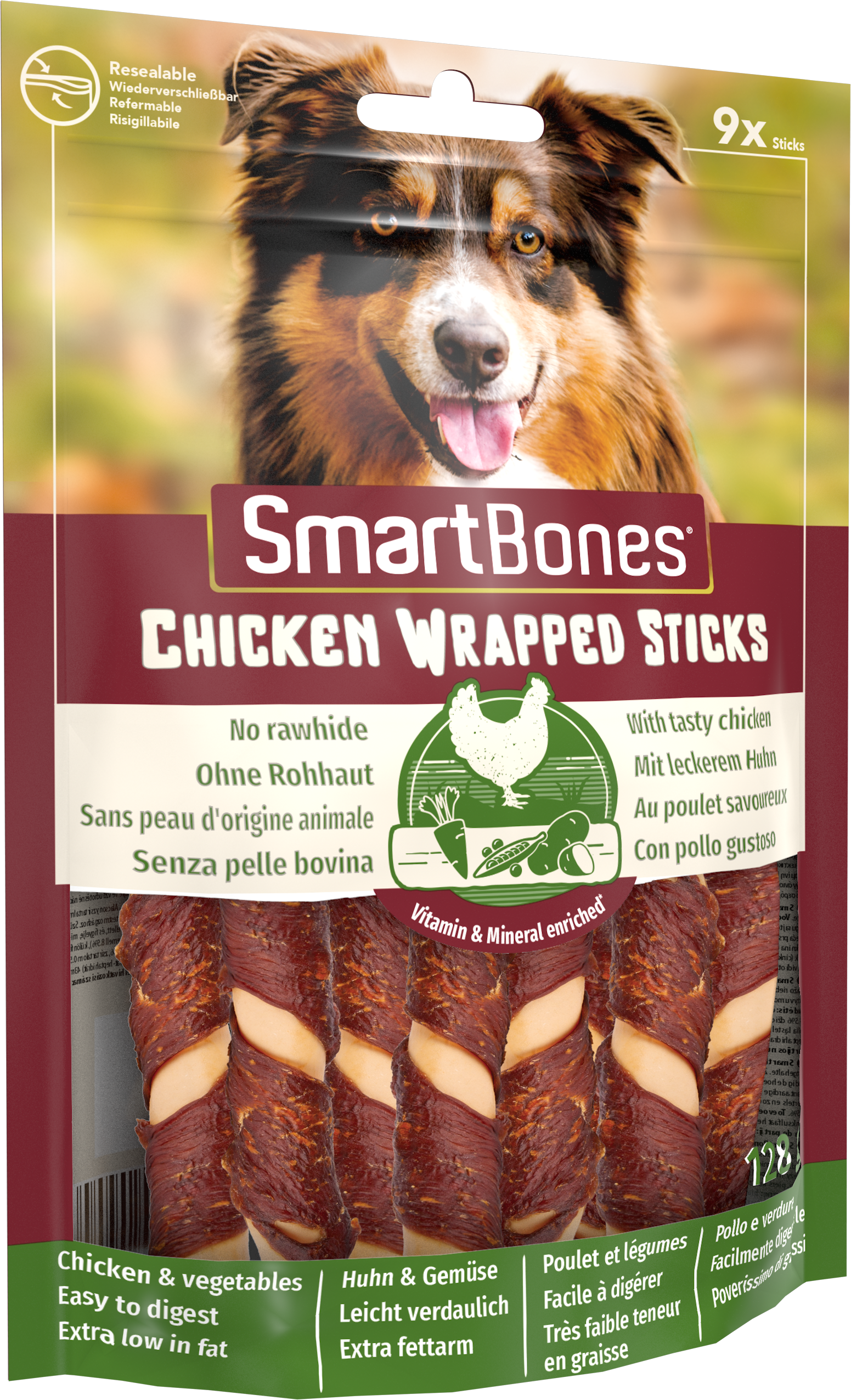 SmartBones kyckling wrapped mini sticks 9 st 112 g för hundar