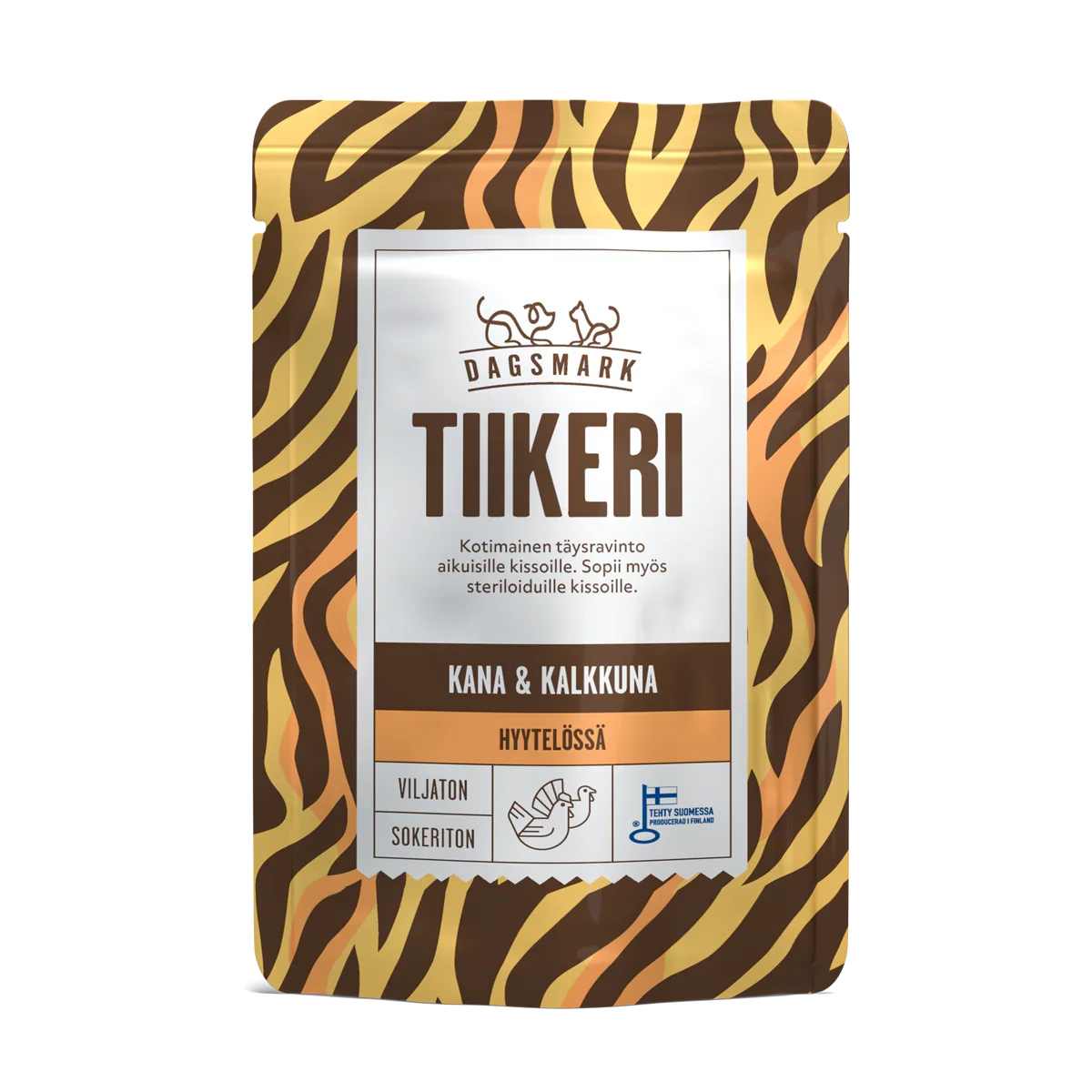 Dagsmark Tiikeri våtfoder med kyckling och kalkon i gelé för katter 80 g