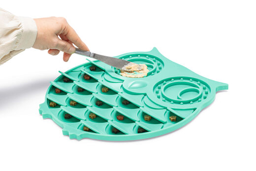 Beeztees LickMat Owl slickmatta grön 30 cm för hundar