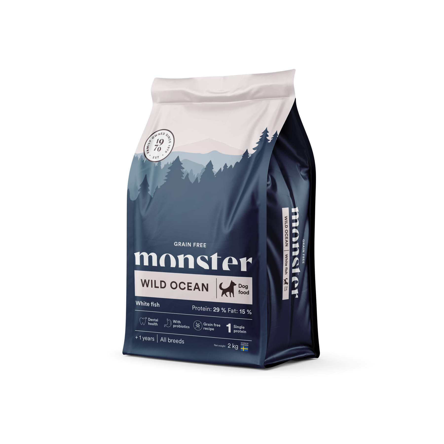 Monster Dog Grain Free Wild Ocean White Fish 2 kg för hundar