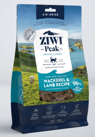 ZiwiPeak Air-Dried Makrill & Lamm 400 g för katter