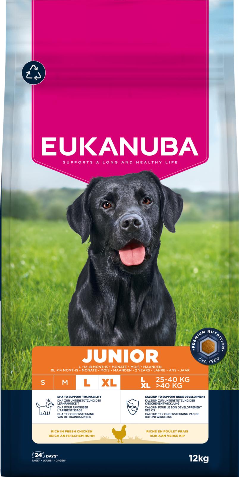 Eukanuba Junior Large Breed Chicken dry dog food 12 kg