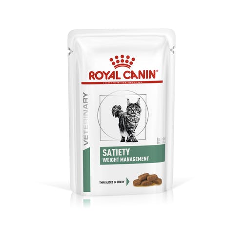 Royal Canin Veterinary Diets Weight Management Satiety Thin Slices In Gravy Pouch våtfoder för katt 85g PROVFÖRPACKNING