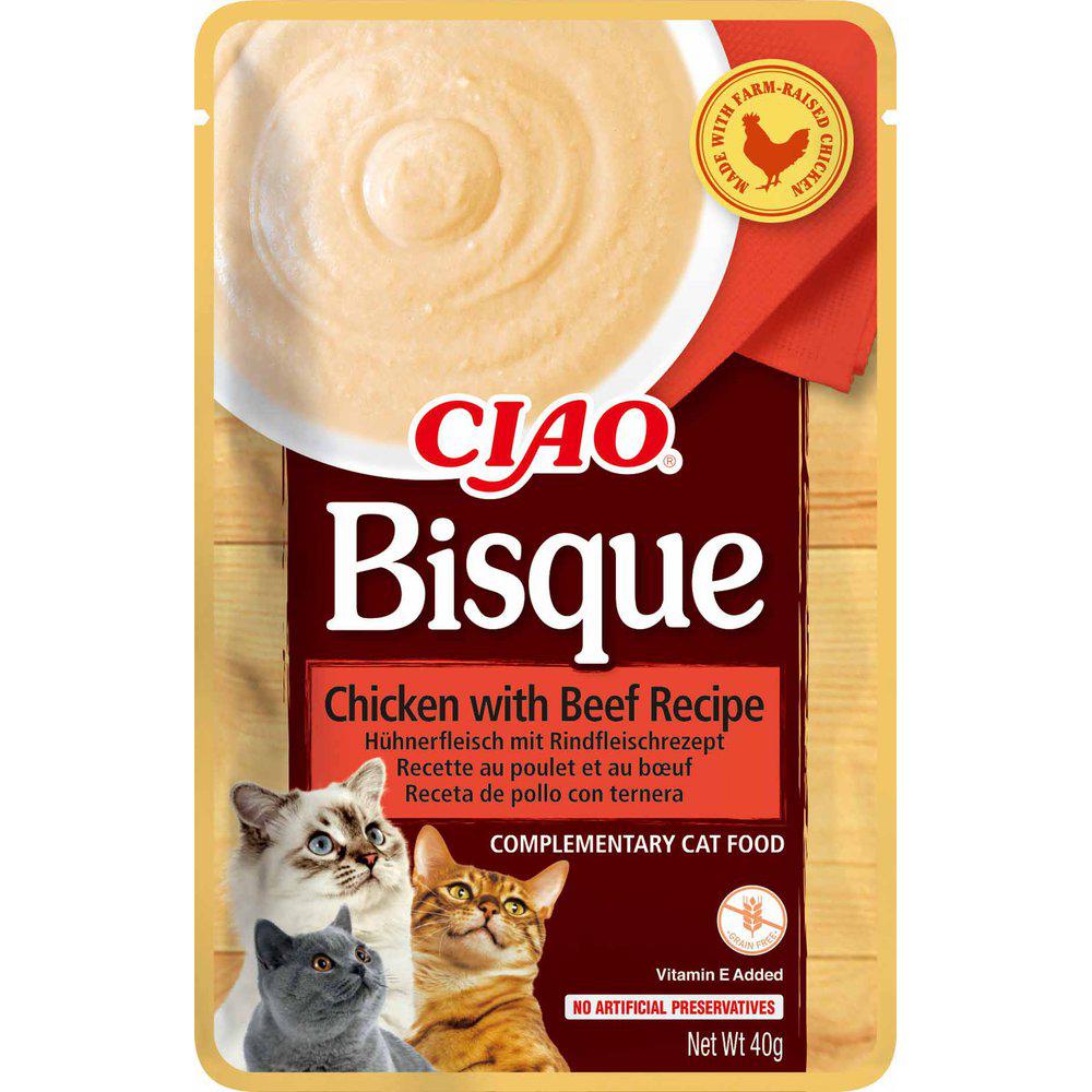 Ciao Bisque Kyckling & Nöt påse för katt 12 x 40 g FLERPACK