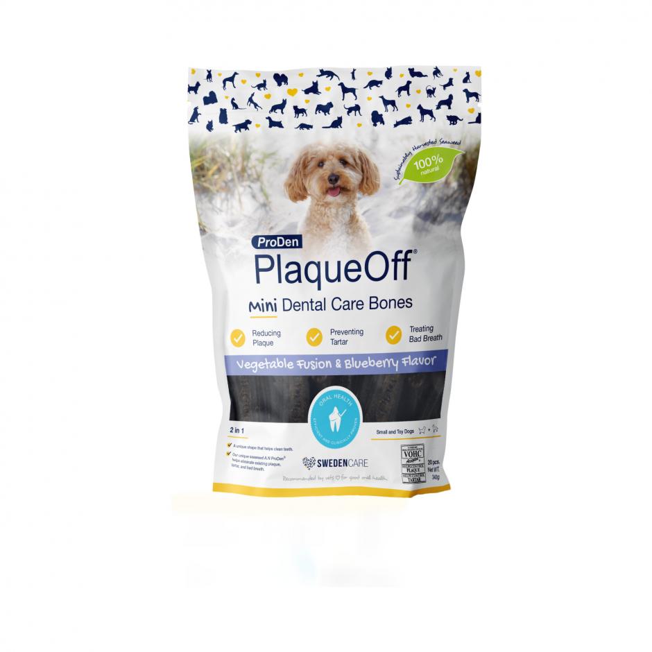 PlaqueOff Dental Care Bones Veggie-Blueberry för hund 340 g