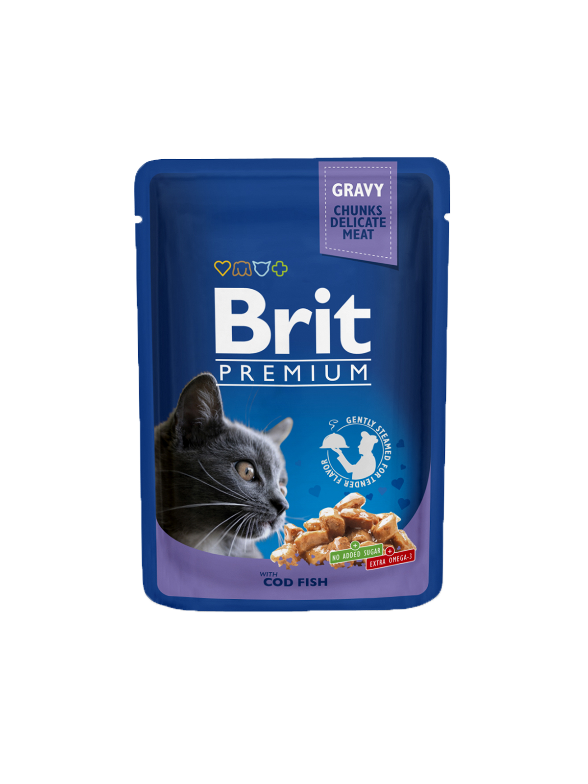 Brit Premium Cat Pouches with Cod in Gravy 100 g