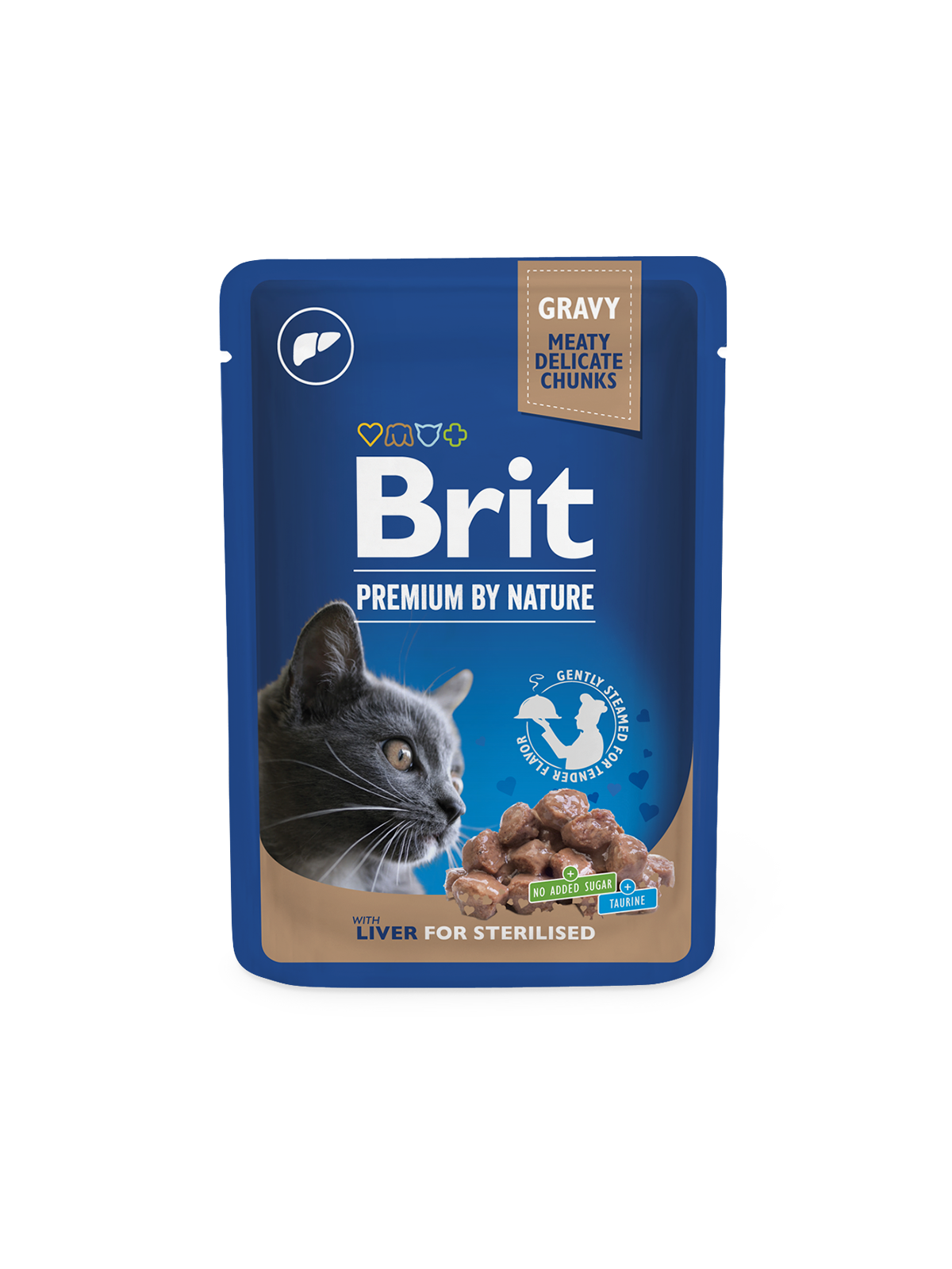 Brit Premium by Nature Chunks in Gravy with Liver for Sterilised Cats 100 g