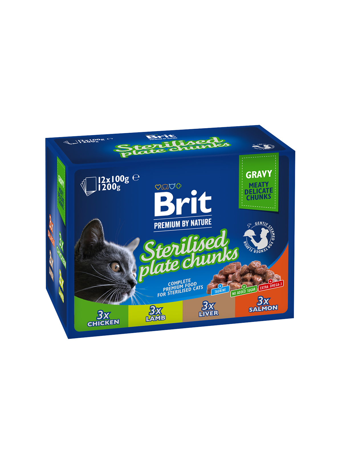 Brit Premium by Nature sterilised plate chunks Cat 12 x 100 g