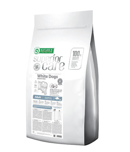 Nature's Protection Superior Care White Dogs Adult Small & Mini Breeds Vitfisk torrfoder 17 kg