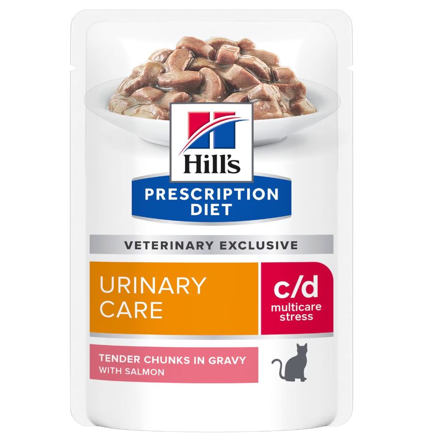 Hill’s Prescription Diet c/d Multicare Stress lõhega märgtoit kassidele 12 × 85 g MULTIPAKK