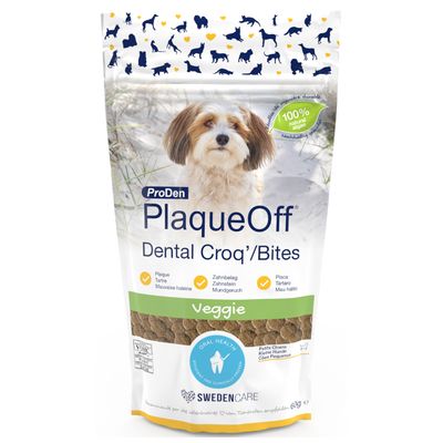 PlaqueOff Dental Bites Veggie för hund 60 g
