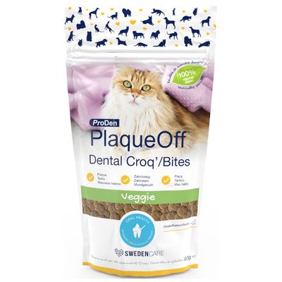 PlaqueOff Dental Bites för katt 60 g