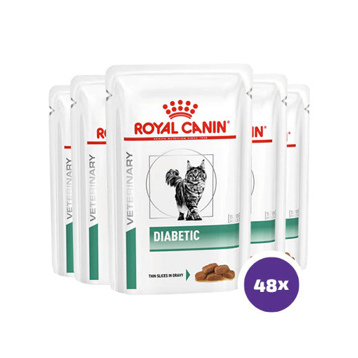 Royal Canin Veterinary Diets Weight Management Diabetic Slices in Gravy våtfoder 48 x 85 g för katter