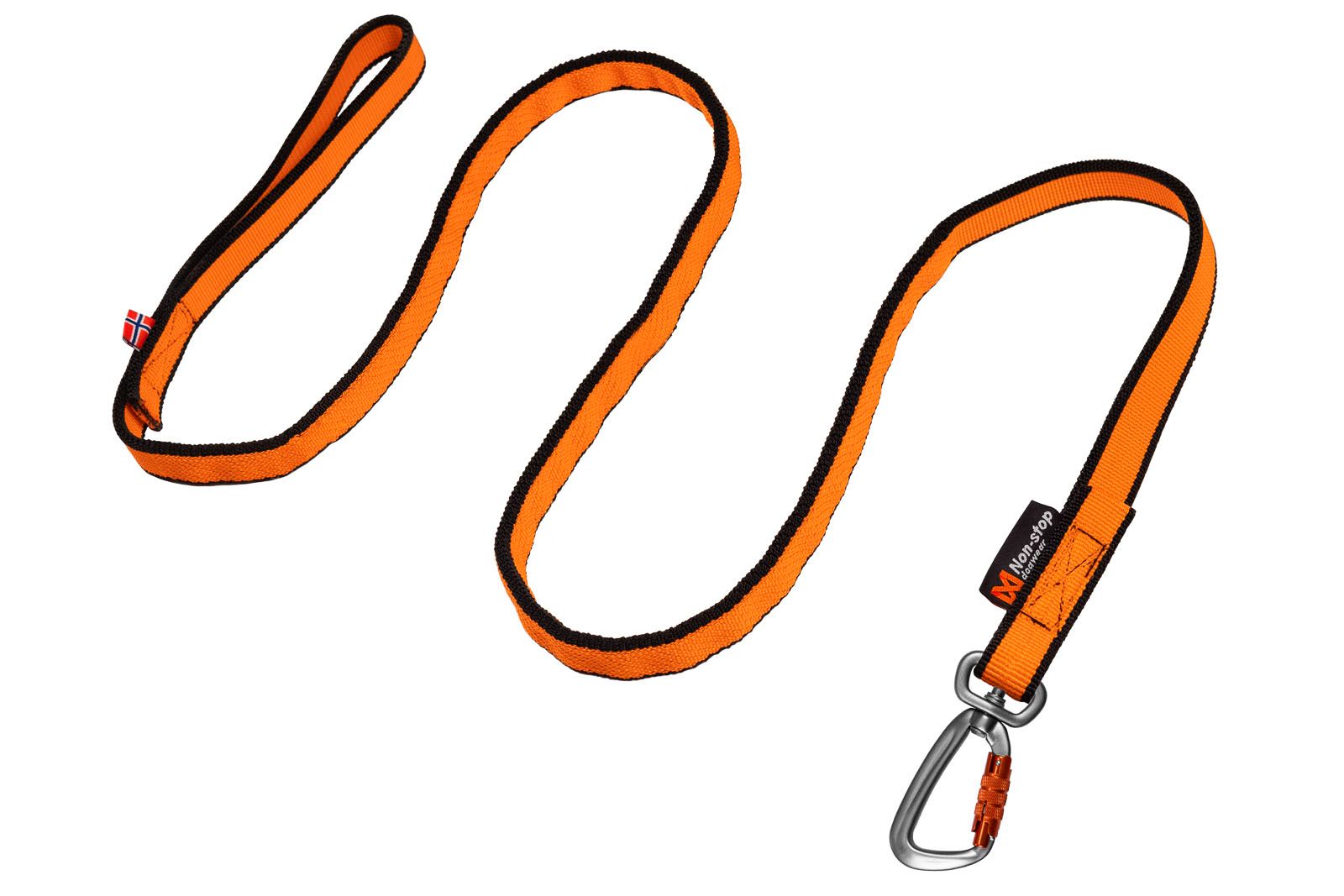Non-stop Bungee leash svart/orange 2,8 m / 23 mm för hundar