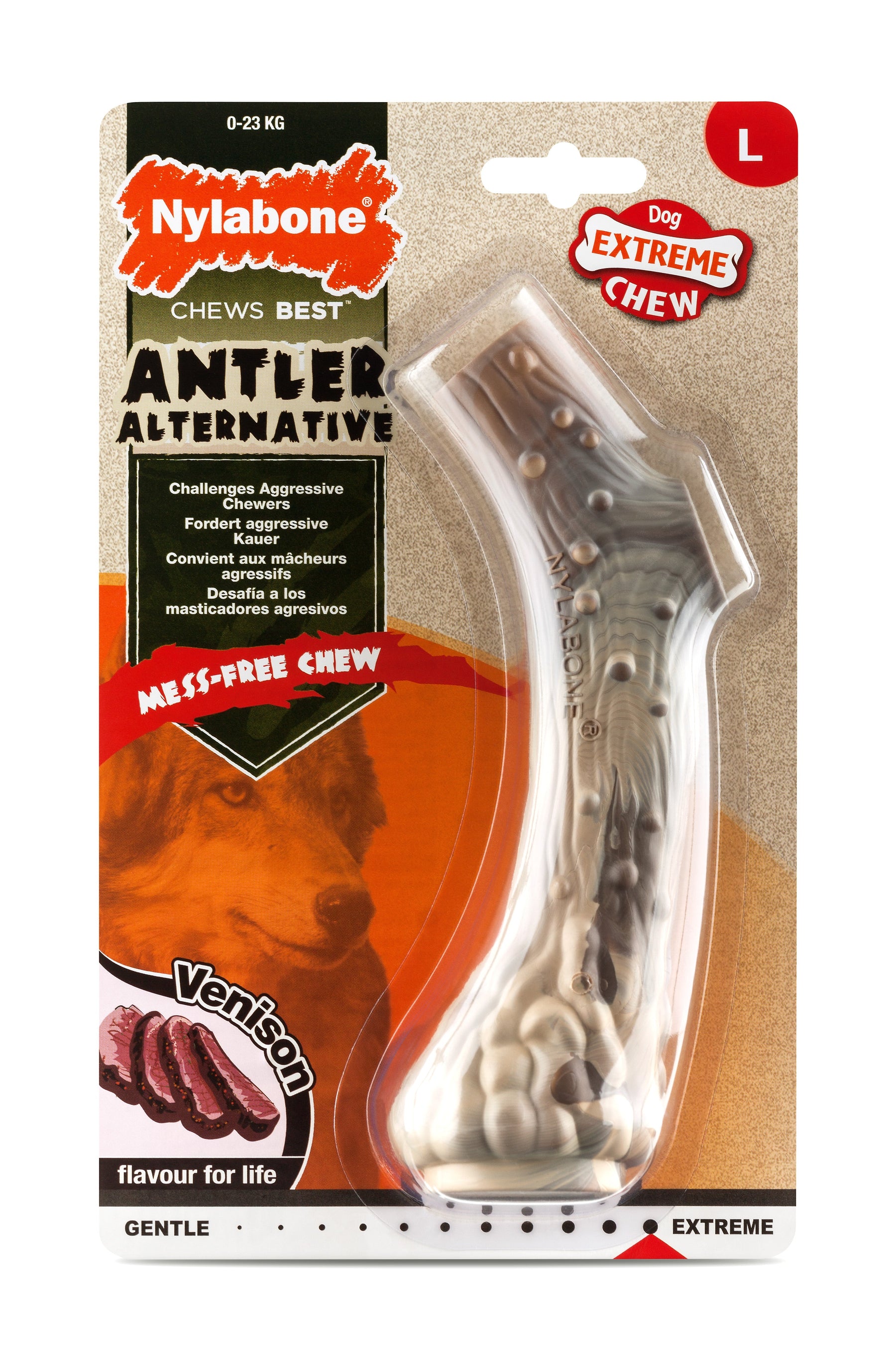 Nylabone Extreme Chew Antler tuggleksak hjort L för hundar