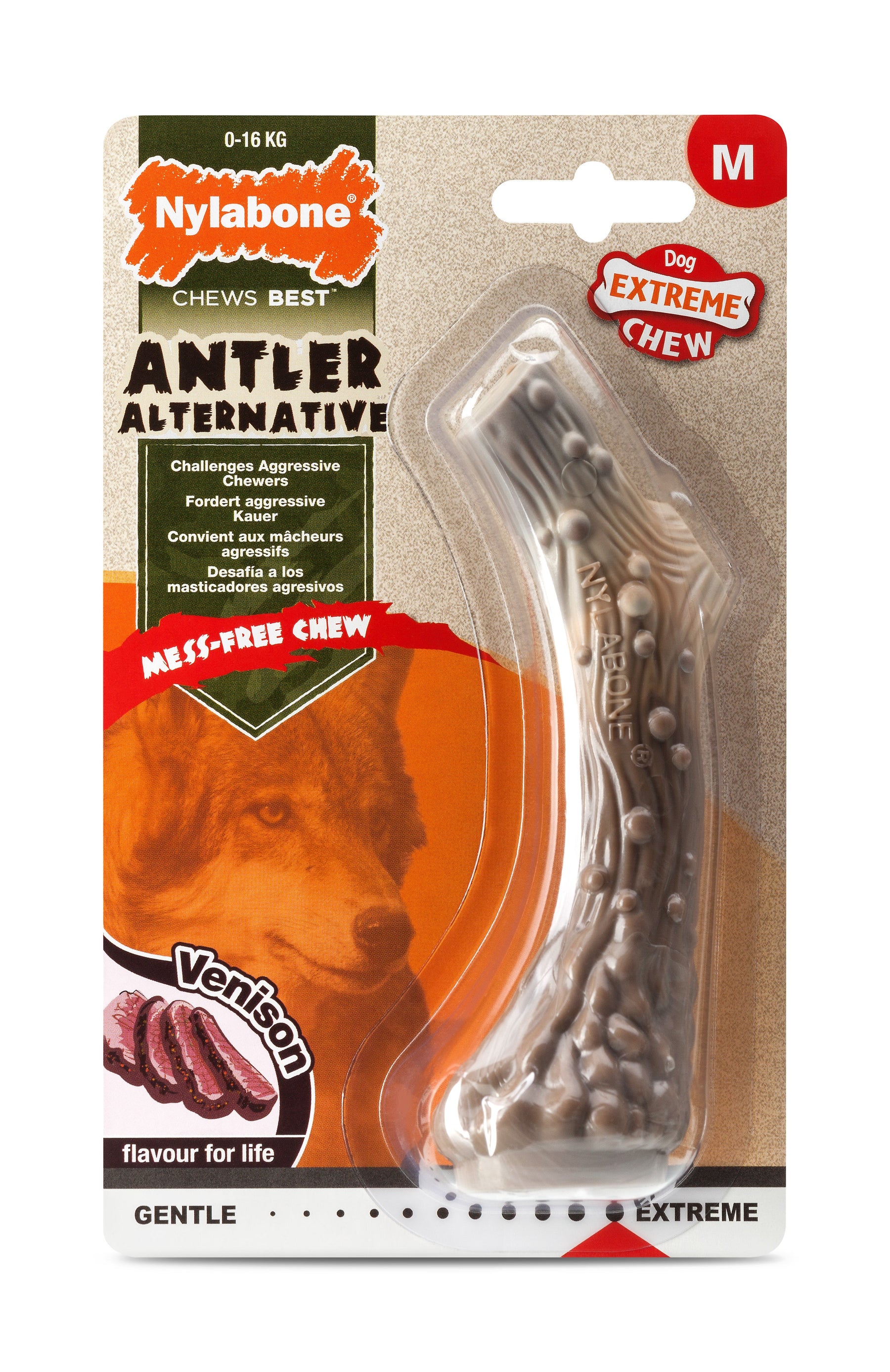 Nylabone Extreme Chew Antler tuggleksak hjort M för hundar