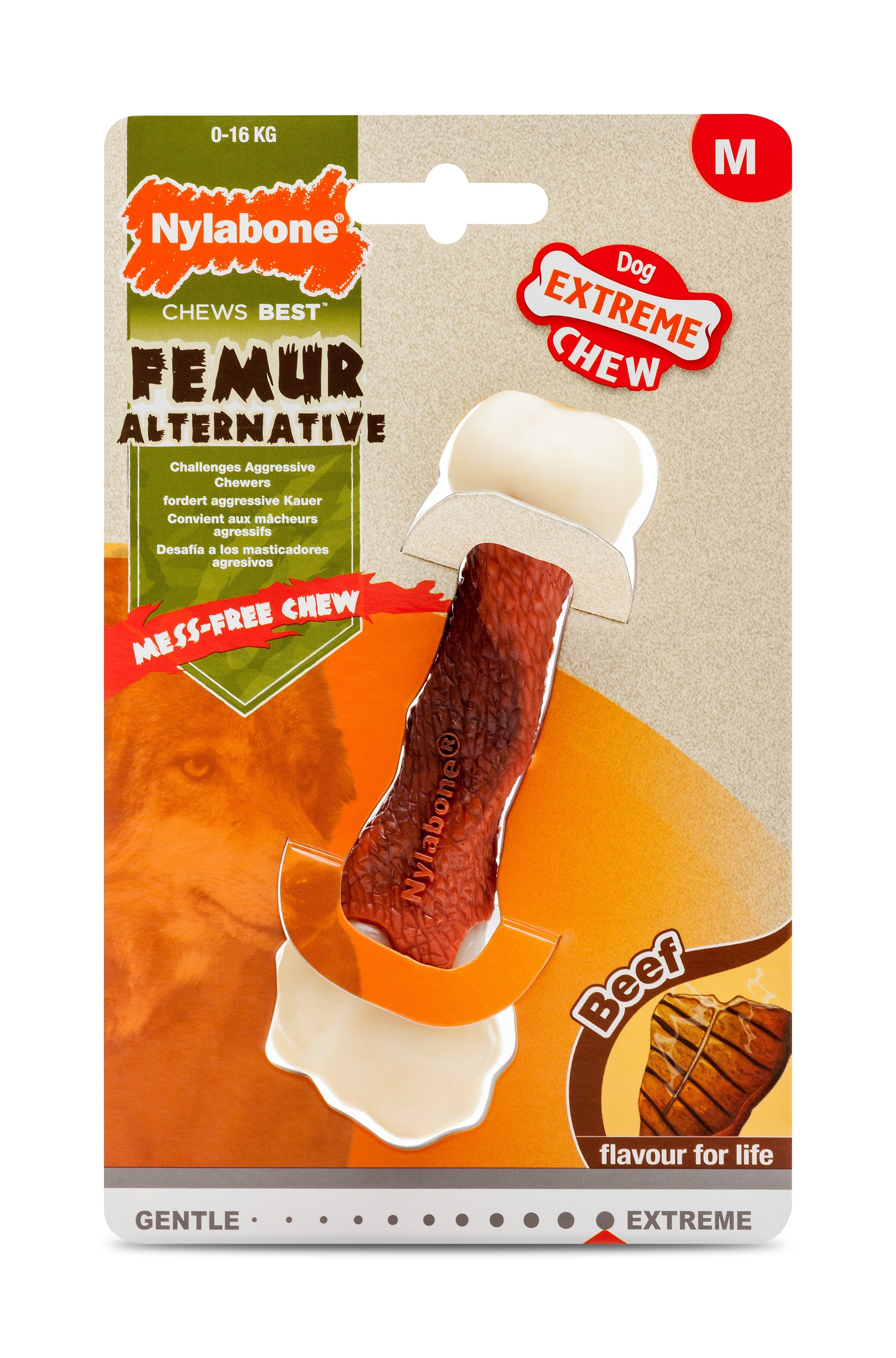 Nylabone Extreme Chew Femur tuggleksak kött M för hundar