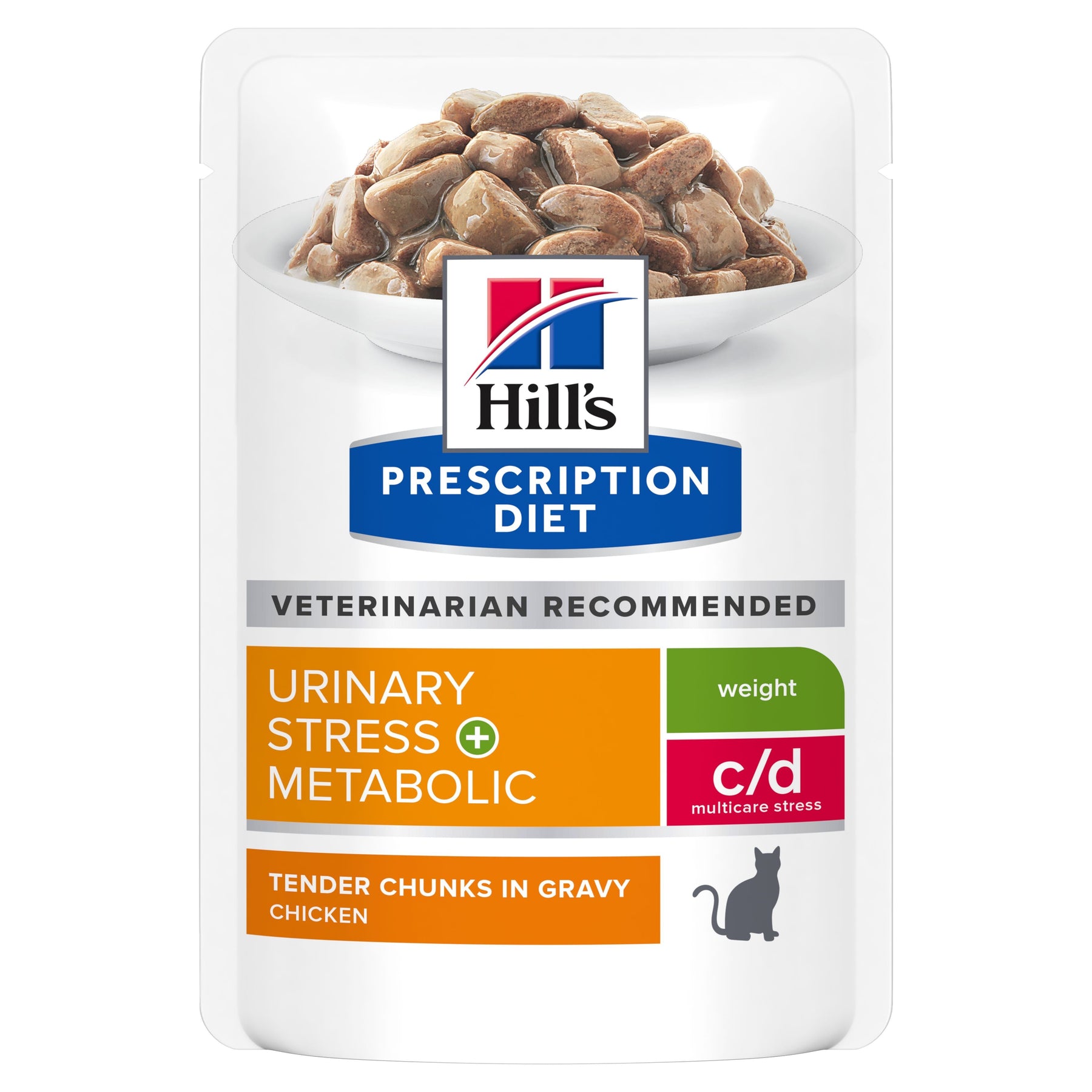Hill's Prescription Diet c/d Urinary Stress + Metabolic kanaga märgtoit täiskasvanud kassidele 12 x 85 g MULTIPAKK
