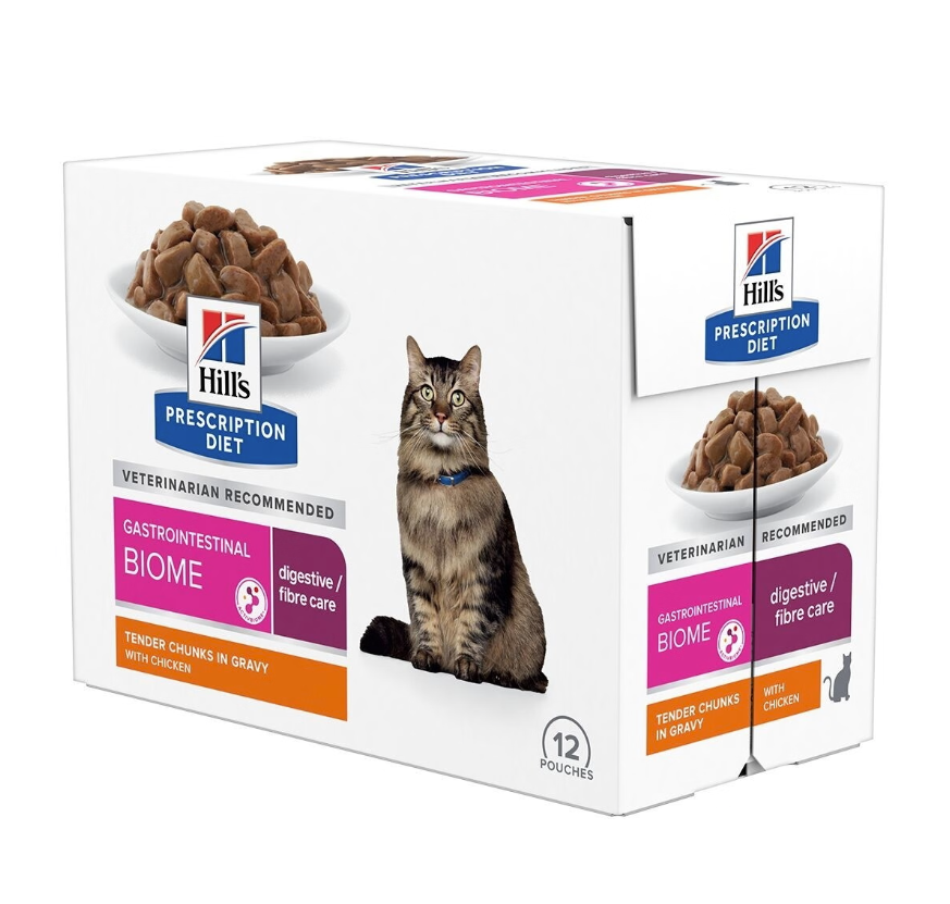Hill's Prescription Diet Gastrointestinal Biome konserv kassidele 12 x 85 g MULTIPAKK