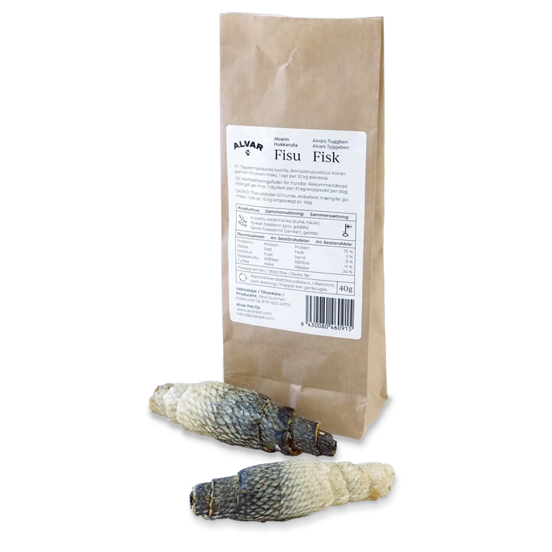 Alvar Pet Tuggben Fisk 40 g 2-3 pack