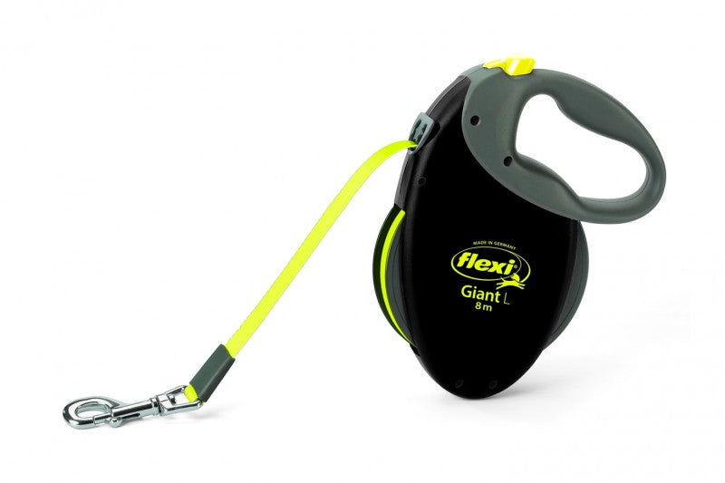 Flexi Giant bandkoppel XL/50 kg 8 m svart-neon för hundar
