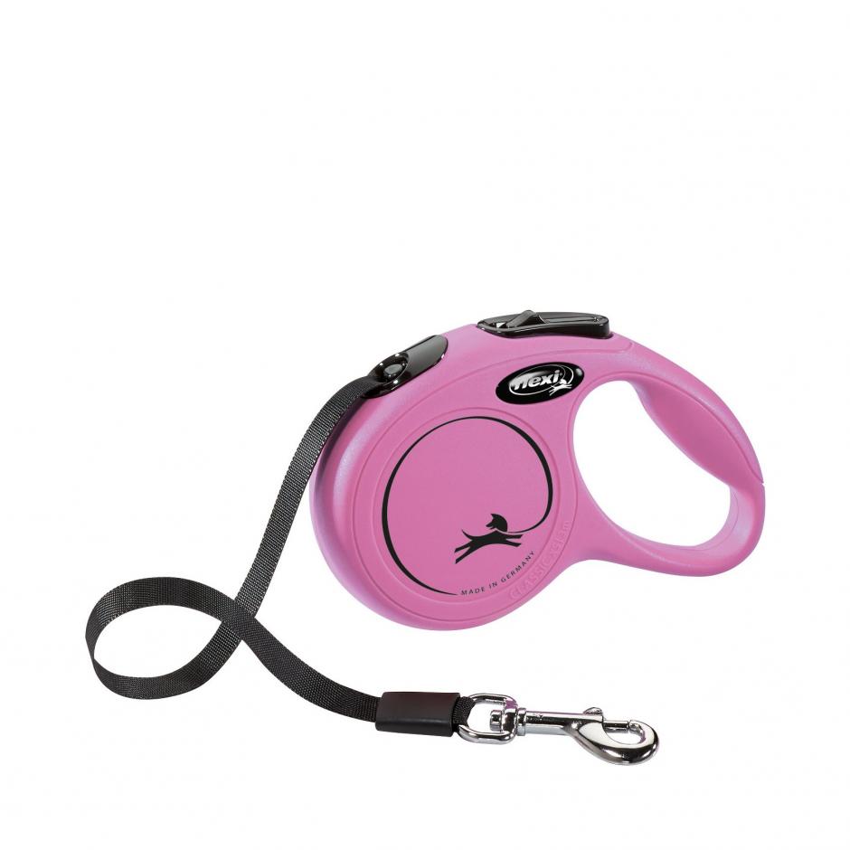 Flexi New Classic bandkoppel S/15 kg 5 m rosa