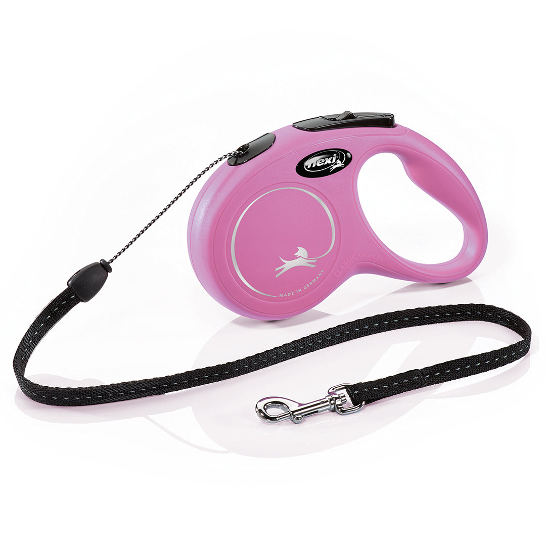 Flexi New Classic rundkoppel S/12 kg 5 m rosa