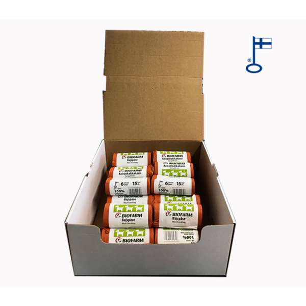 Biofarm Handle-Tie 100% Biodegradable Poop Bags 15 pcs