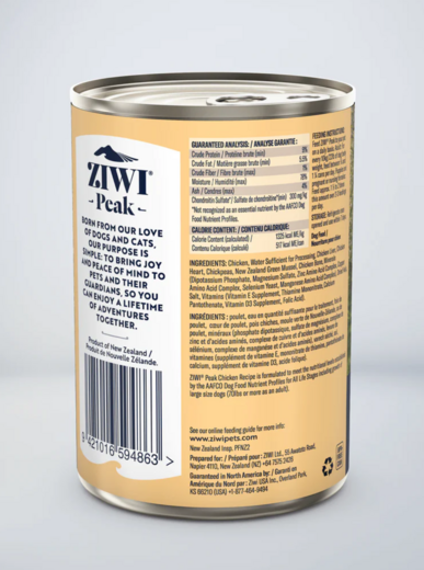 ZiwiPeak kyckling för hundar 12 x 390 g