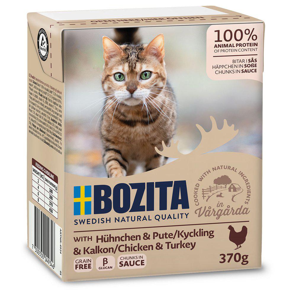 Bozita Chicken & Turkey Chunks in Sauce for Cats 6 x 370 g