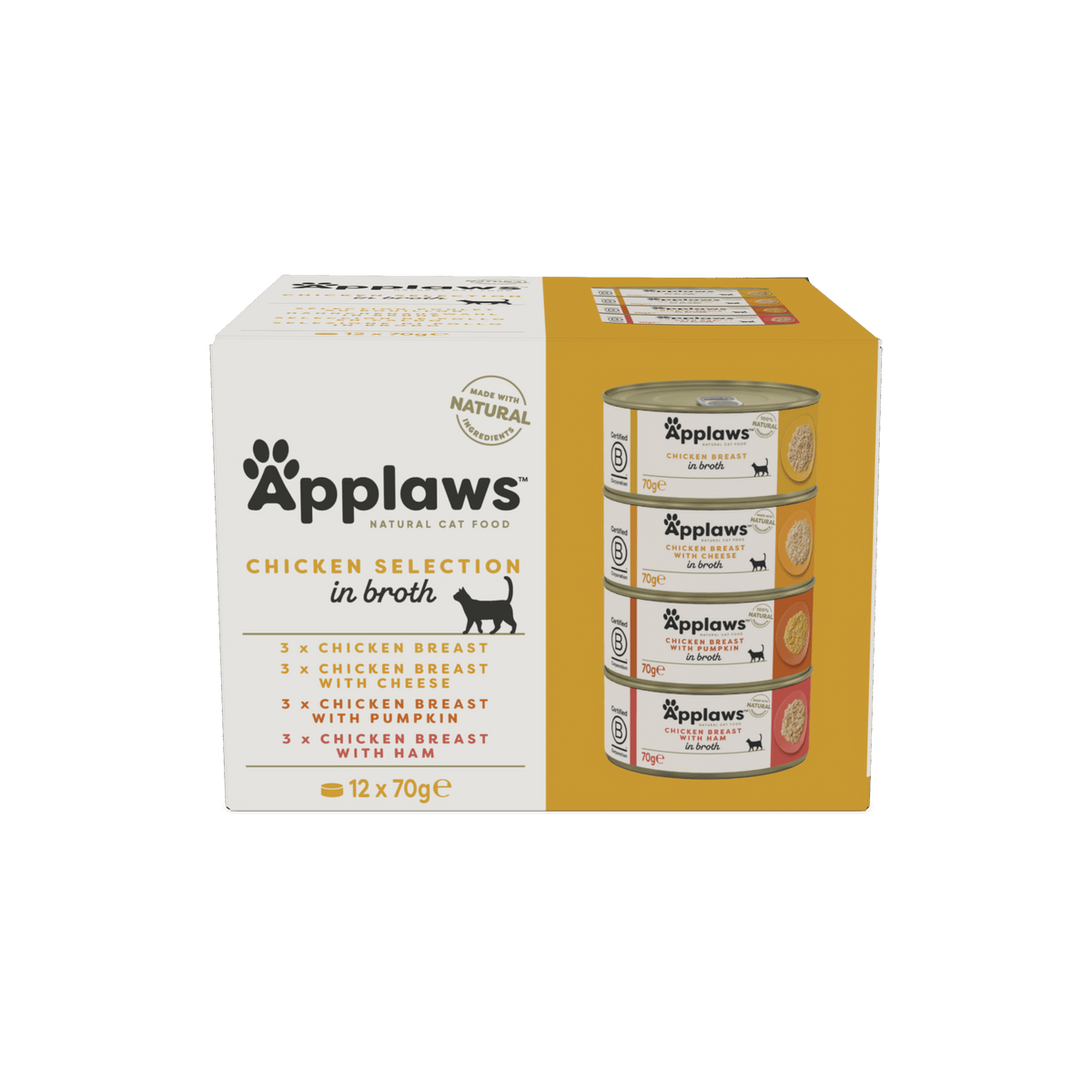 Applaws Adult Kyckling Multipack i buljong 12 x 70 g våtfoder för katter