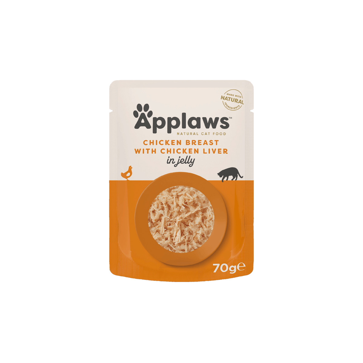Applaws Adult einekotike kassidele kanafilee ja kanamaks 70 g