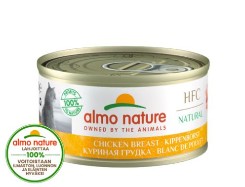 Almo Nature HFC Natural märgtoit kassidele kanafileega, 70 g
