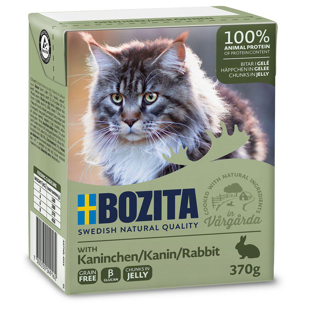 Bozita bitar i gelé med kanin för katter 6 x 370 g