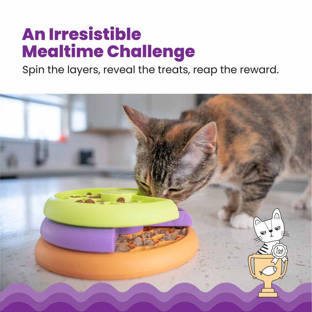 Nina Ottosson Kitty Lickin' Layers Activity Toy – 3-Level Puzzle Feeder