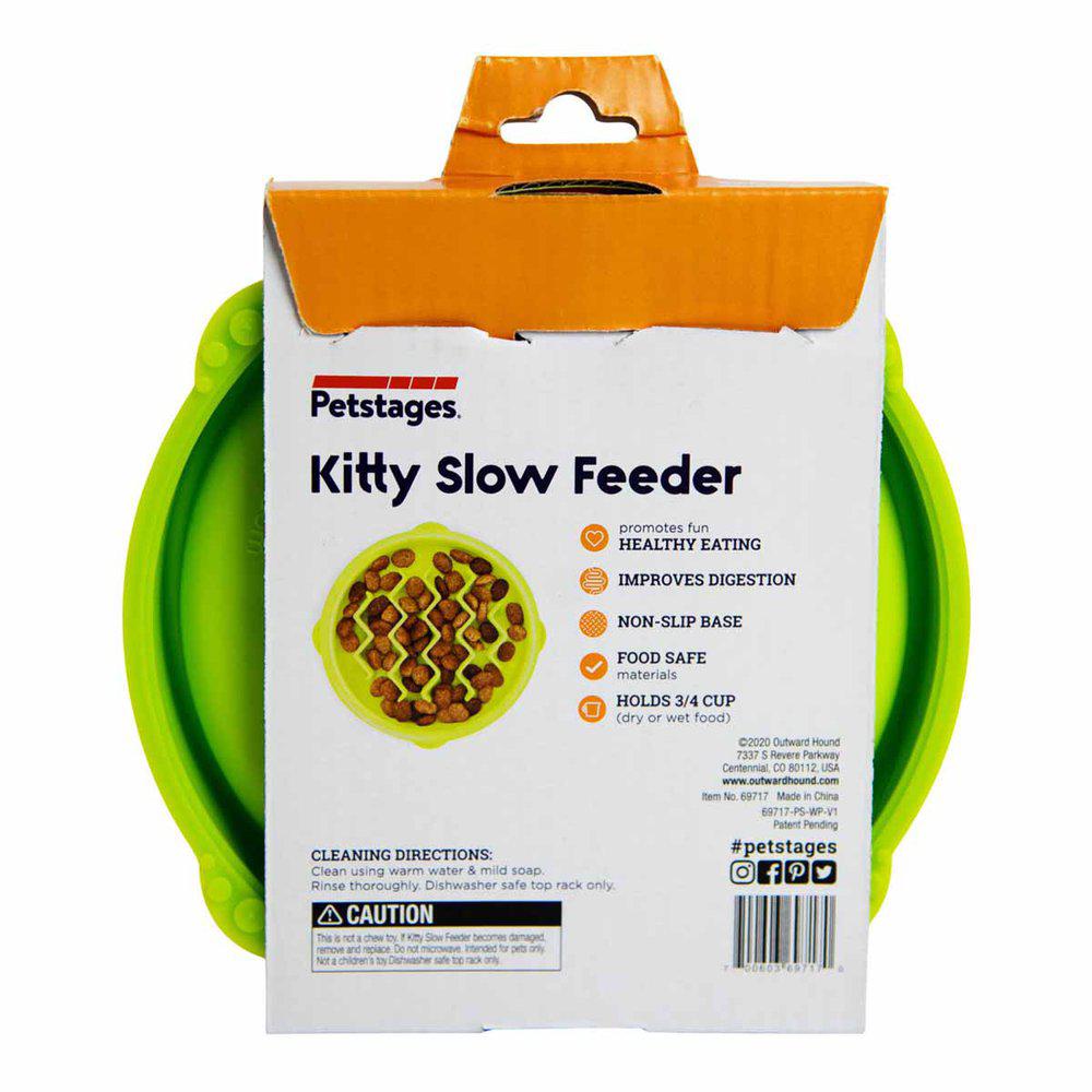 Petstages Kitty Slow Feeder matskål för katter – Grön